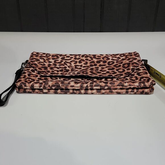 Y2K Leopard Clutch Bag Wallet Purse Handbag Statement Detachable Wrist Strap - Picture 14 of 14